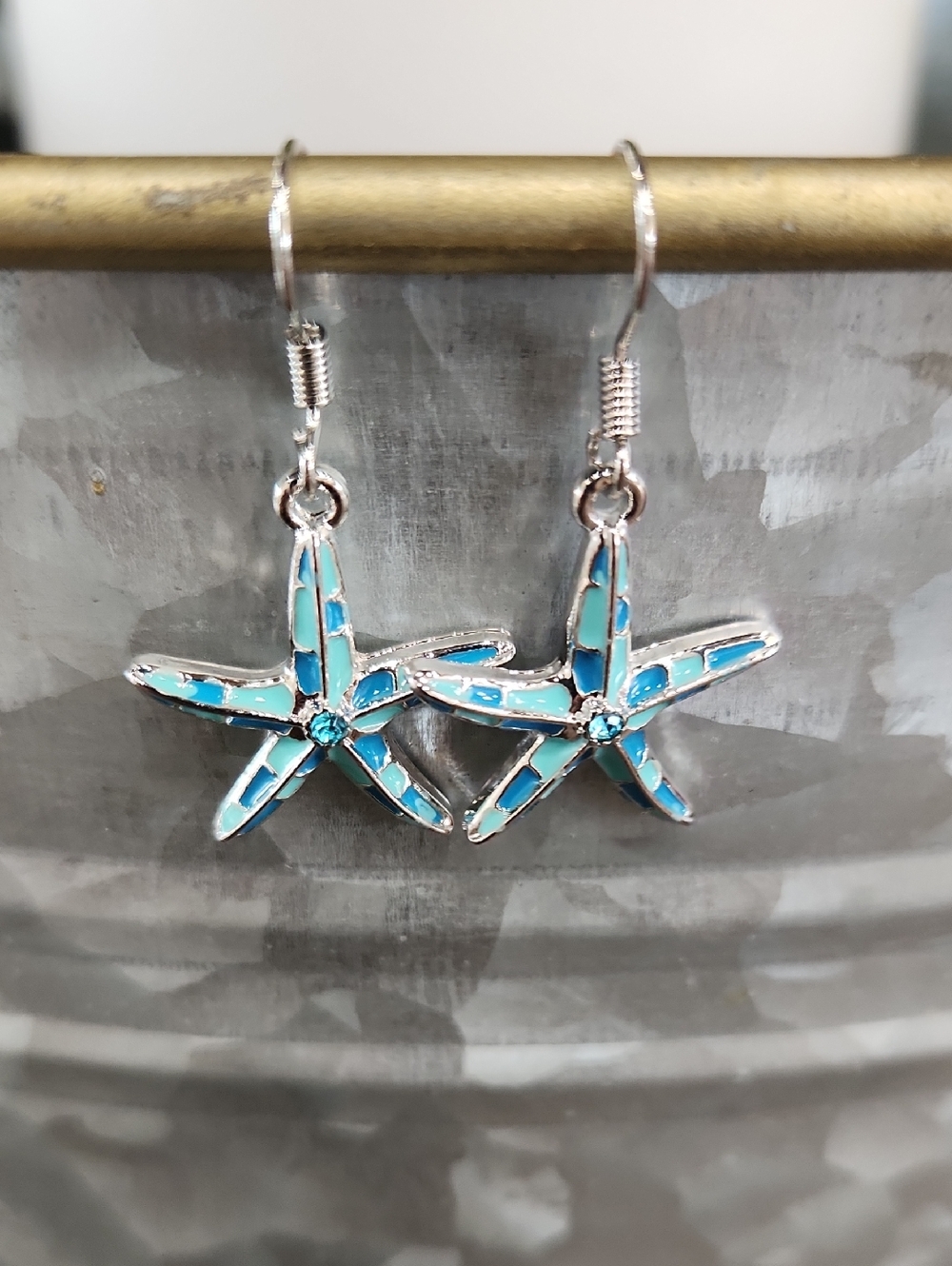 Turquoise Starfish Drop Earrings - Women Jewelry